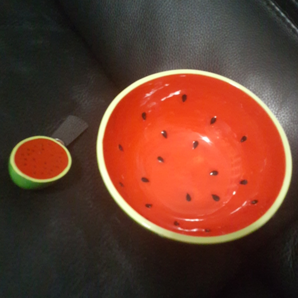 Robin Pickens. Watermelon bowl & spreader.